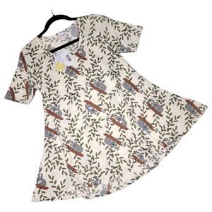 LuLaRoe Koala Bears Perfect T XXS NEW Cream Grey Green Brown Swing Tunic Tee Top